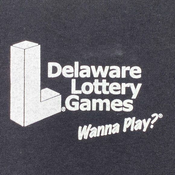 Delaware Lottery Games Hanes T-Shirt Tee Top Shirt Size Large L - Picture 4 of 4